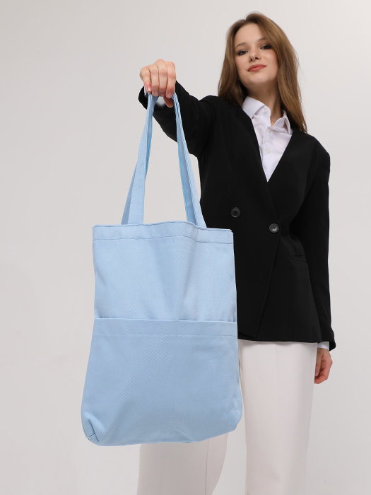 Zoozie Bags 2069 Bolso Tote de Gabardina Azul 35x40x8cm